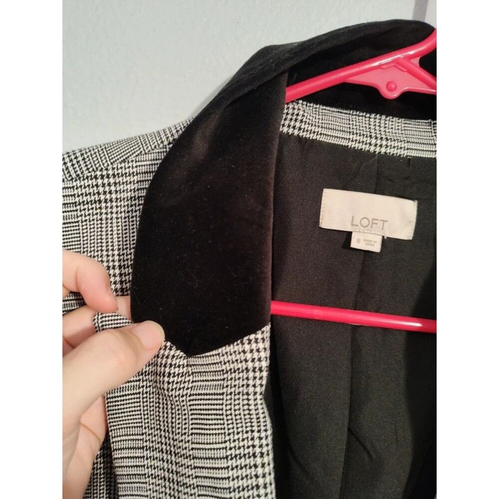 Loft women's black grey white blazer tailored jacket size 8 like new - Picture 8 of 16